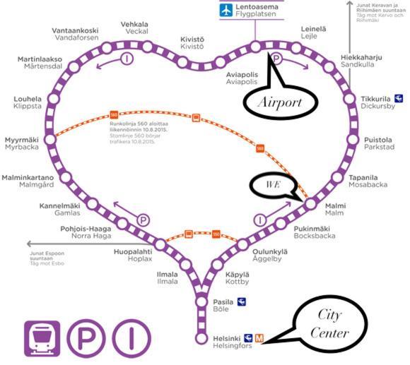 In And Super Easy To Airport And Center And A Private Free Parking Appartement Helsinki